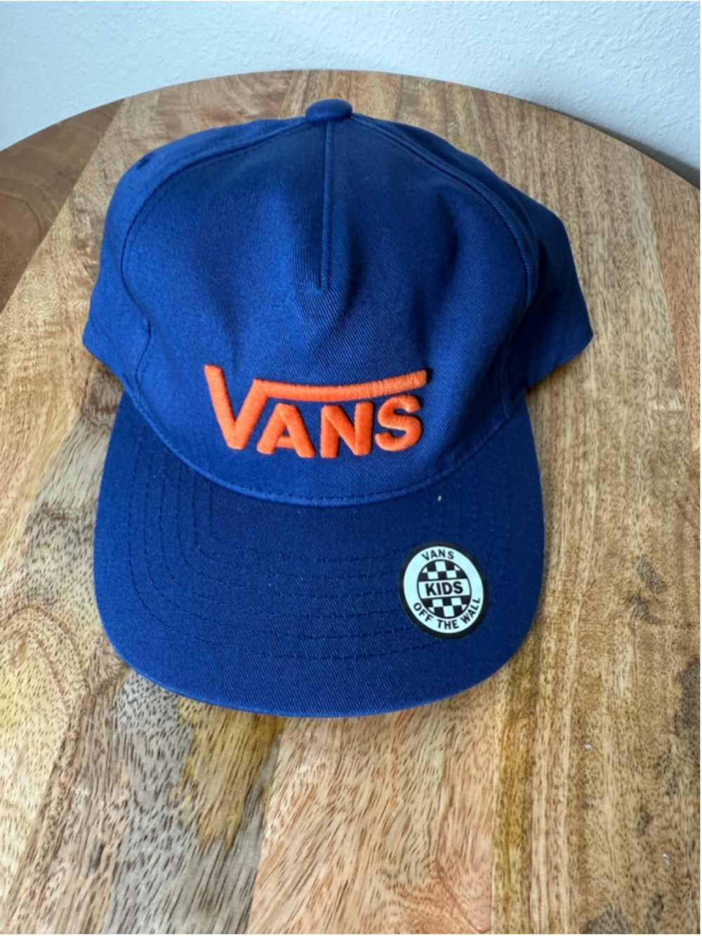 Kids Vans Blue Orange Logo Snapback Hat One Size